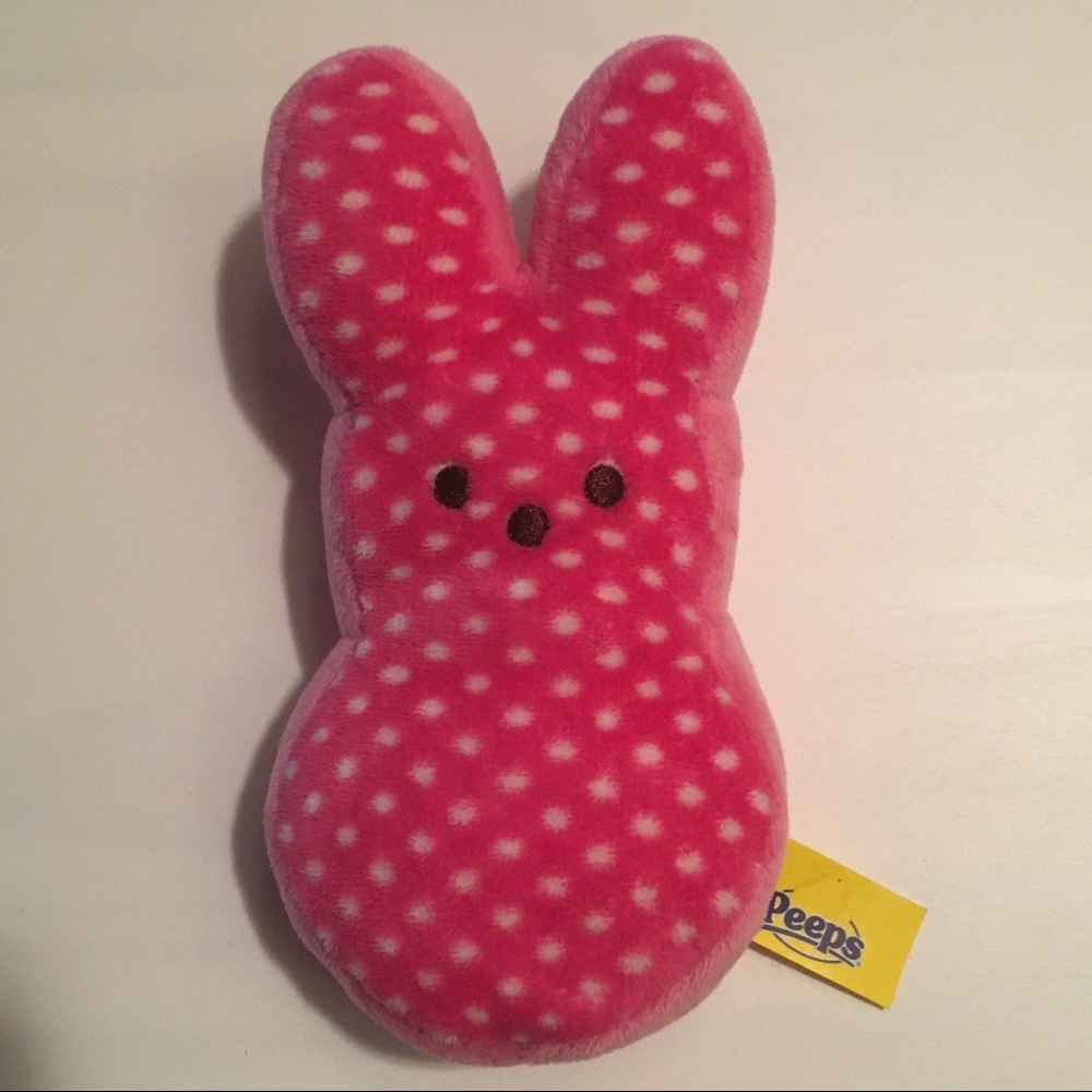 Pink peeps stuffed bunny plushie